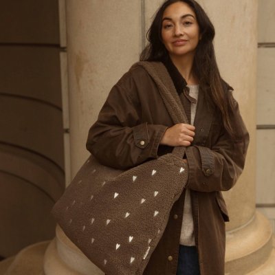 Studio Noos Taška Mom Bag Teddy - Brown Hearts