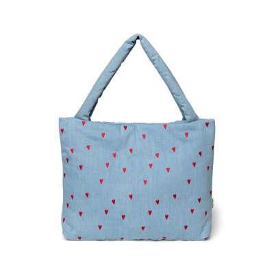 Studio Noos Taška Mom Bag Denim - Blue Hearts - obrázek