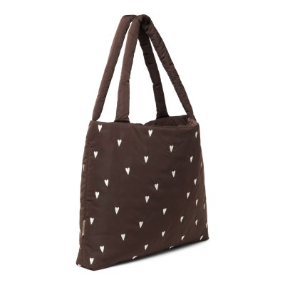 Studio Noos Taška Mom Bag Puffy - Brown Hearts - obrázek