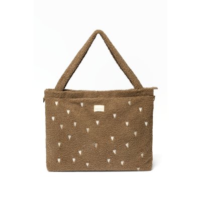 Studio Noos Přebalovací taška Teddy - Brown Hearts - obrázek