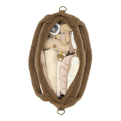 Studio Noos Přebalovací taška Teddy - Brown Hearts - obrázek