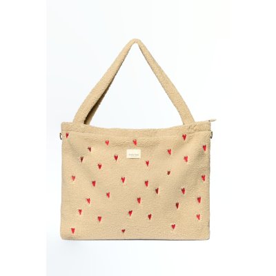 Studio Noos Přebalovací taška Teddy - Ecru Hearts - obrázek