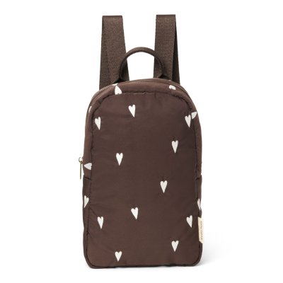 Studio Noos Dětský batůžek Mini Puffy - Brown Hearts - obrázek