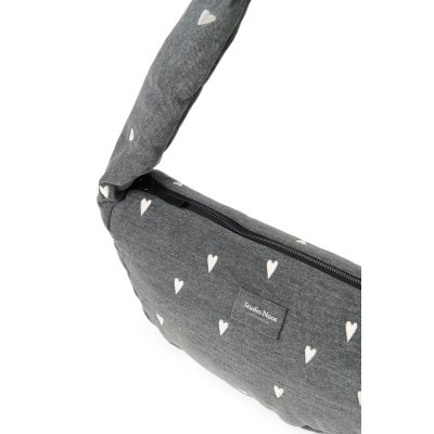 Studio Noos Crossbody taška Mini Denim - Grey Hearts - obrázek