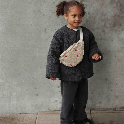 Studio Noos Dětská Crossbody ledvinka Teddy - Ecru Hearts