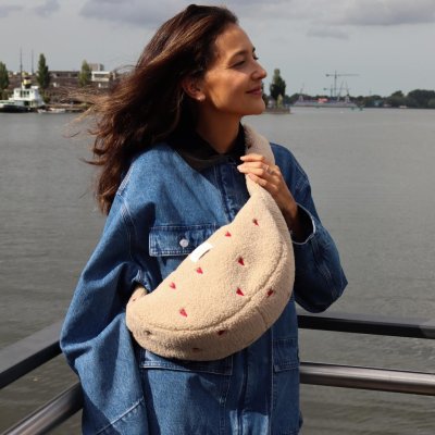 Studio Noos Crossbody taška Mini Teddy - Ecru Hearts