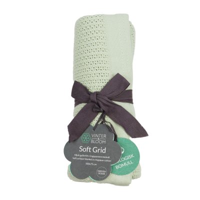Vinter & Bloom deka Soft Grid Organic - Tender Green - obrázek