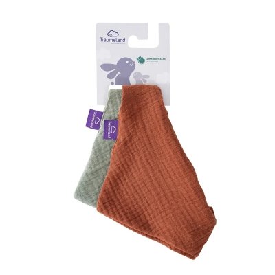 Träumeland Bandana Bib 2 ks - Terrakotta & Salbei Grün - obrázek