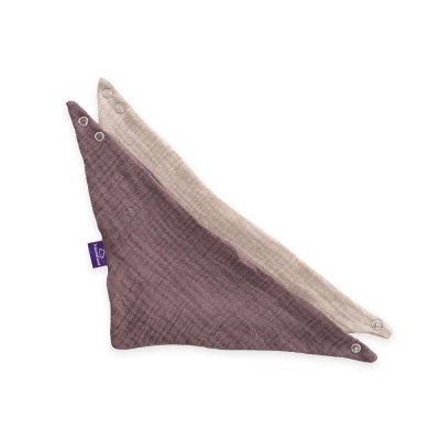 Träumeland Bandana Bib 2 ks - Beige & Schokopflaume