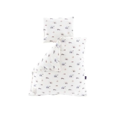 Träumeland Povlečení do kolébky Jersey 80/80 + 35/40 - Little Farm Blau