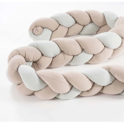 Träumeland Copánkový mantinel Signature - Taupe & Mint, 180 cm - obrázek