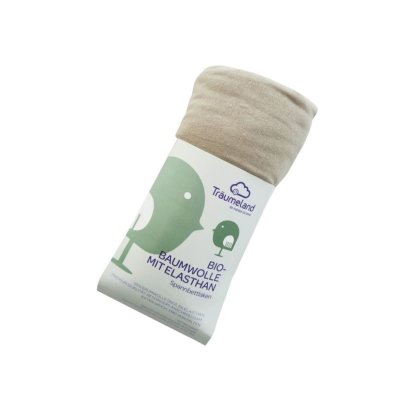 Träumeland Prostěradlo Bio-Bavlna s elastanem do kočárku 35 x 78 - Taupe