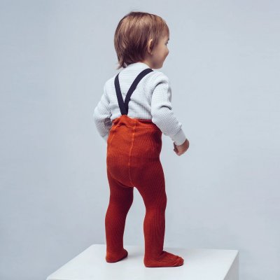 Peqne Punčochy s kšandami - Cihlově Červená, vel. 86 - 92 - obrázek