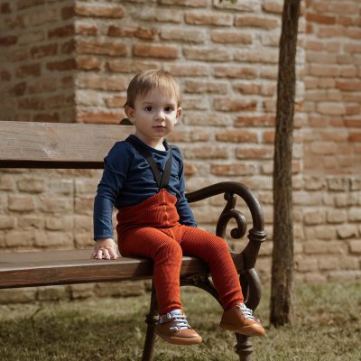 Peqne Punčochy s kšandami - Cihlově Červená, vel. 86 - 92 - obrázek