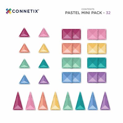 Connetix Magnetická stavebnice - Pastel Mini Pack, 32 ks - obrázek