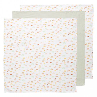 Bébé Jou mušelínová plenka 70 x 70 cm set 3 ks - Rainbow Sky