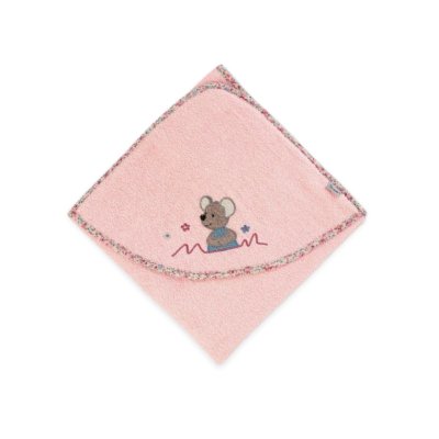 Sterntaler Kojenecká osuška s kapucí 80 x 80 cm - Myška Mabel Pink