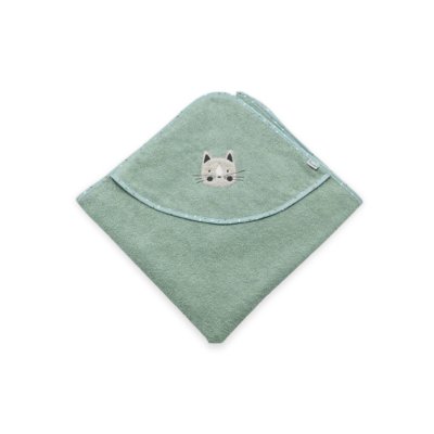 Sterntaler Kojenecká osuška s kapucí 80 x 80 cm - Kočička Lilly Green