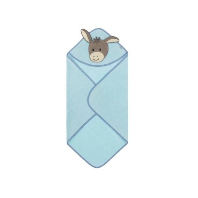 Sterntaler Kojenecká osuška s kapucí 80 x 80 cm - Oslík Emmi Light Blue - obrázek