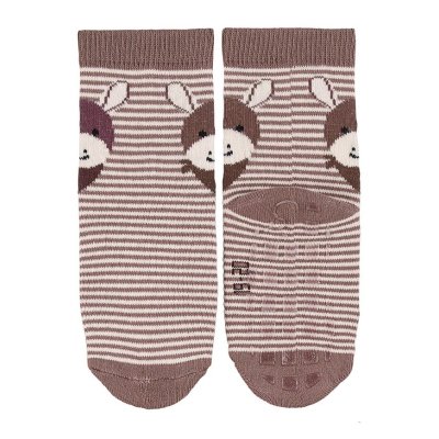 Sterntaler Protiskluzové ponožky GOTS 2 páry - Oslík Emmi Brown, vel. 21/22 - obrázek