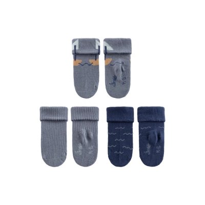 Sterntaler Kojenecké ponožky 3 páry - Loď Grey Blue, vel. 17/18 - obrázek