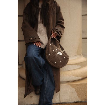 Studio Noos Crossbody ledvinka Teddy - Brown Hearts - obrázek