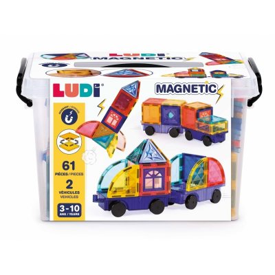 Ludi Magnetická stavebnice s auty 63 ks - obrázek