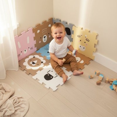 Zopa Pěnová podložka Puzzle 30 x 30 cm, 9 ks - Animals - obrázek