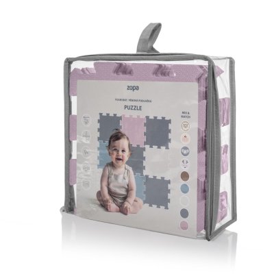 Zopa Pěnová podložka Puzzle 30 x 30 cm, 9 ks - Sugar Pink - obrázek