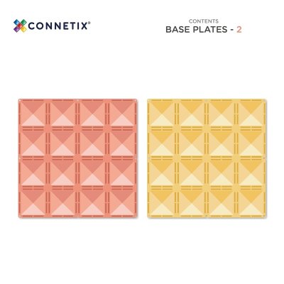 Connetix Magnetická savebnice - Základna Pastel Lemon & Peach Base, 2 ks - obrázek