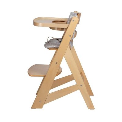 FreeOn Dřevěná jídelní židlička Toby Plus s pultíkem a polstrováním - Nature - obrázek