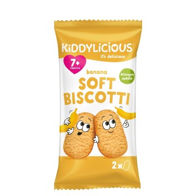 Kiddylicious Ovocné sušenky - Banán,  6 x 20 g - obrázek