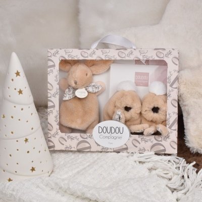 DouDou et Compagnie Dárková krabička Zajíček 15 cm - Béžová