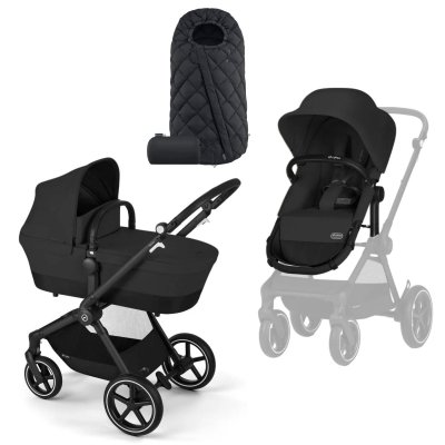 Cybex Eos Lux + Fusak Snogga - Moon Black/Black