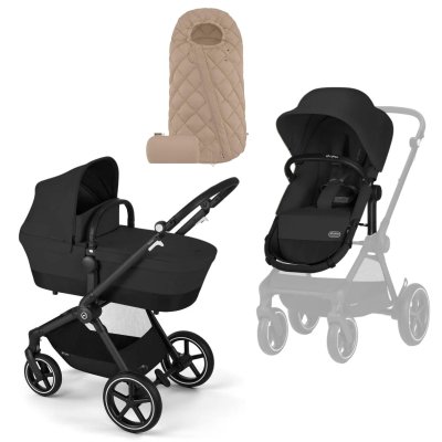 Cybex Eos Lux + Fusak Snogga - Moon Black/Beige