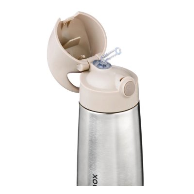 b.box Termoska na pití s brčkem 350 ml - Béžová - obrázek