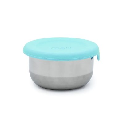 Melii Nerezová dóza se silikonovým víčkem 89 ml, 3 ks - Zelená/Modrá - obrázek