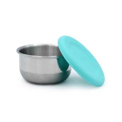 Melii Nerezová dóza se silikonovým víčkem 89 ml, 3 ks - Zelená/Modrá - obrázek