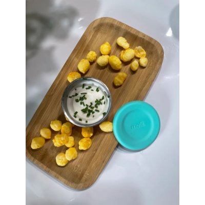 Melii Nerezová dóza se silikonovým víčkem 89 ml, 3 ks - Zelená/Modrá - obrázek