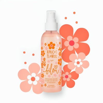 Bilou Třpytivý tělový sprej - Apricot Flower