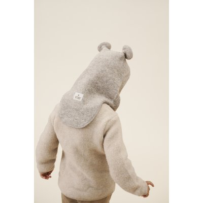 HutteliHut Vlněná kukla s ušima - Camel Melange, vel. 48 - obrázek