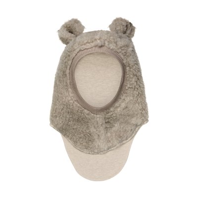 HutteliHut Vlněná kukla s ušima Teddy - Camel Melange, vel. 48