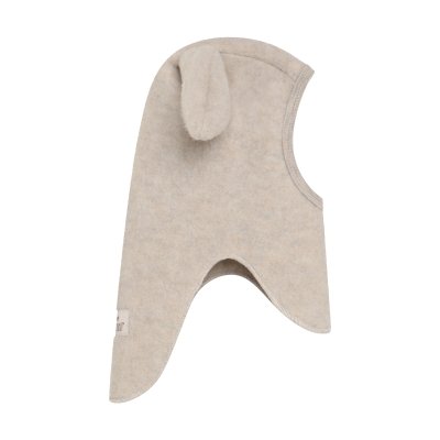 HutteliHut Vlněná/Fleecová kukla s oušky - Camel Melange, vel. 48 - obrázek