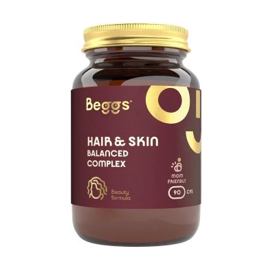 Beggs Doplněk stravy pro zdravé vlasy a pokožku - Balanced Hair&Skin Complex, 90 ks - obrázek