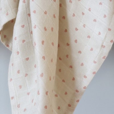 Nuuroo Josefine Mušelínové pleny z bambusu 2 ks - Hearts - obrázek