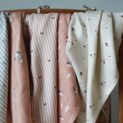 Nuuroo Josefine Mušelínové pleny z bambusu 2 ks - Stripe Bow - obrázek