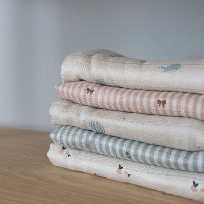 Nuuroo Josefine Mušelínové pleny z bambusu 2 ks - Stripe Bow - obrázek