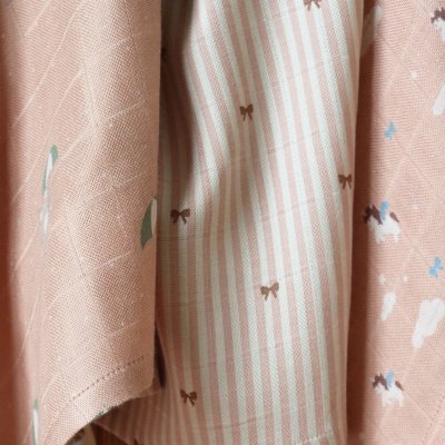 Nuuroo Josefine Mušelínové pleny z bambusu 2 ks - Stripe Bow - obrázek