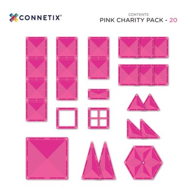 Connetix Magnetická stavebnice - Charity Pack Pink, 20 ks - obrázek