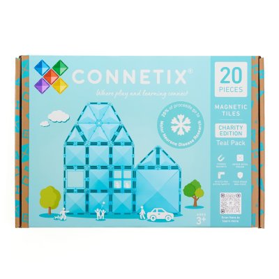 Connetix Magnetická stavebnice - Charity Pack Teal, 20 ks
